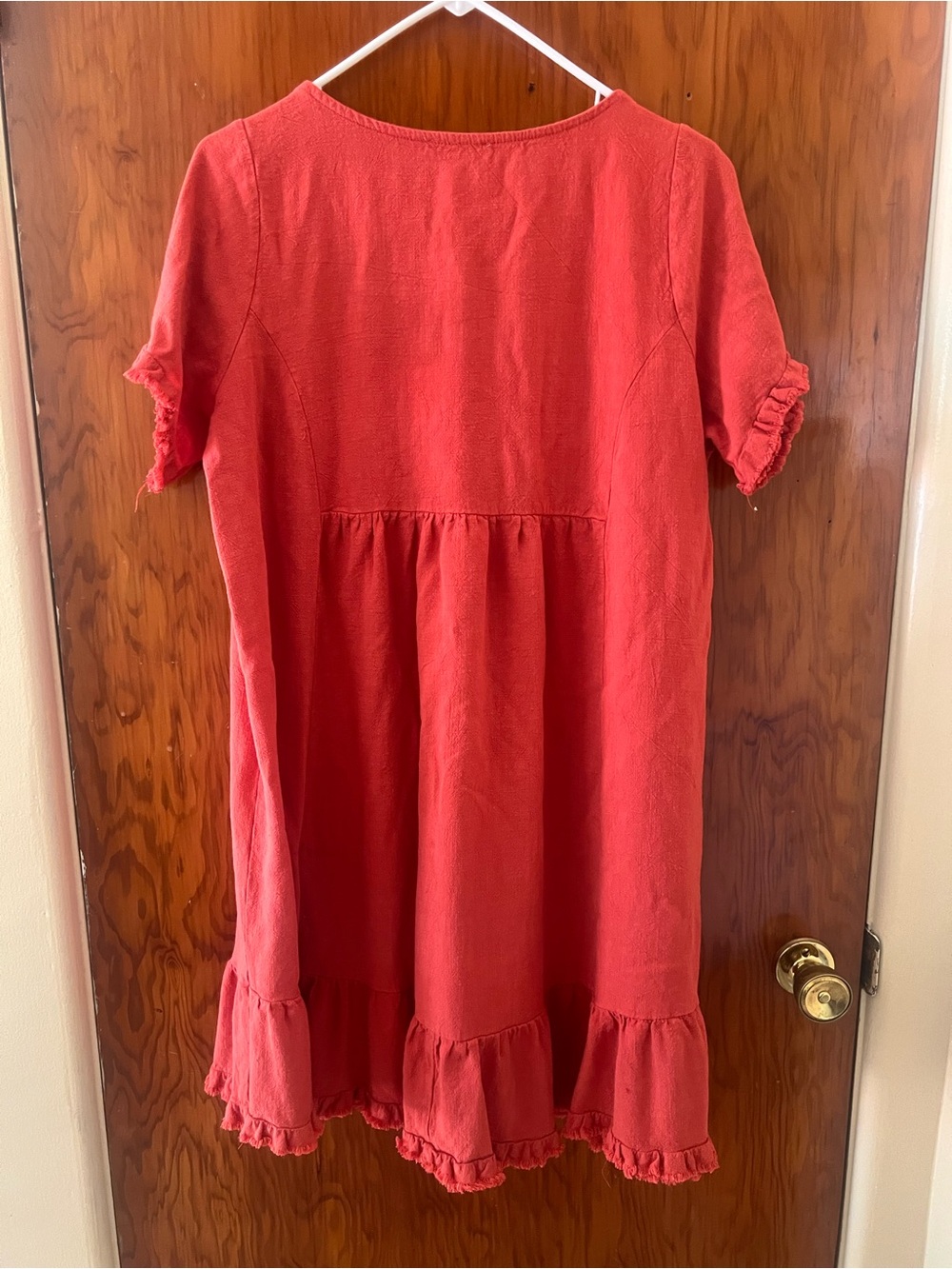 Umgee Ruffle Sleeve Dress - Casual Cotton - Picture 4 of 7